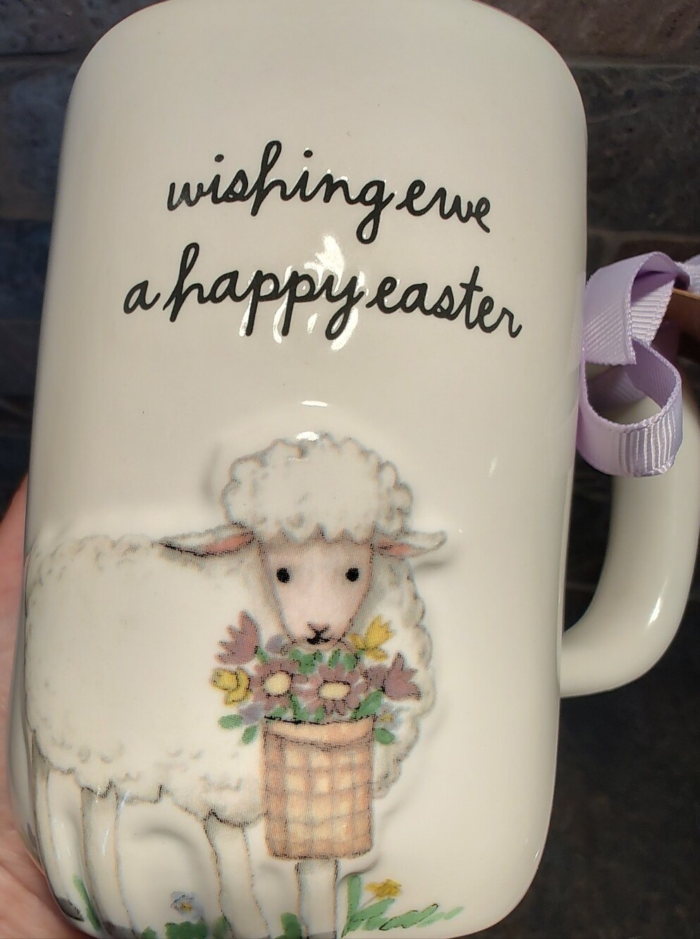 Rae Dunn "Wishing Ewe A Happy Easter" Lamb/Sheep Ceramic Mug - - Picture 3 of 6